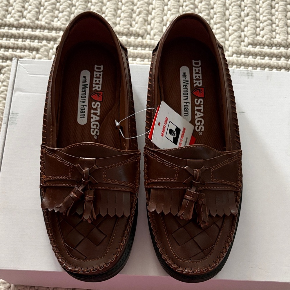 Deer Stags Men's Tassel Loafers in Rich Brown